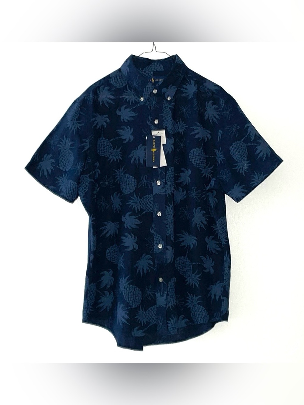 Polo Ralph Lauren Men’s Pineapple Print Linen Shirt in Pineapple Palms